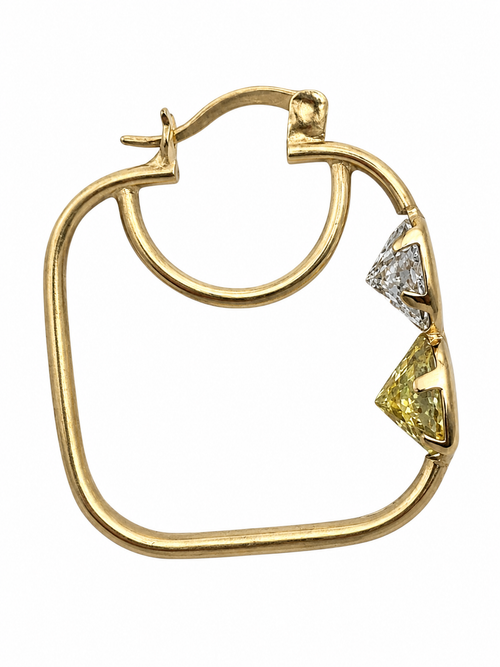 Arete Cuadrado Oro 10K con Zirconias