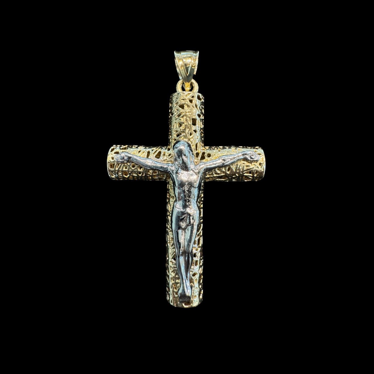 Cruz con Cristo Bicolor 10K