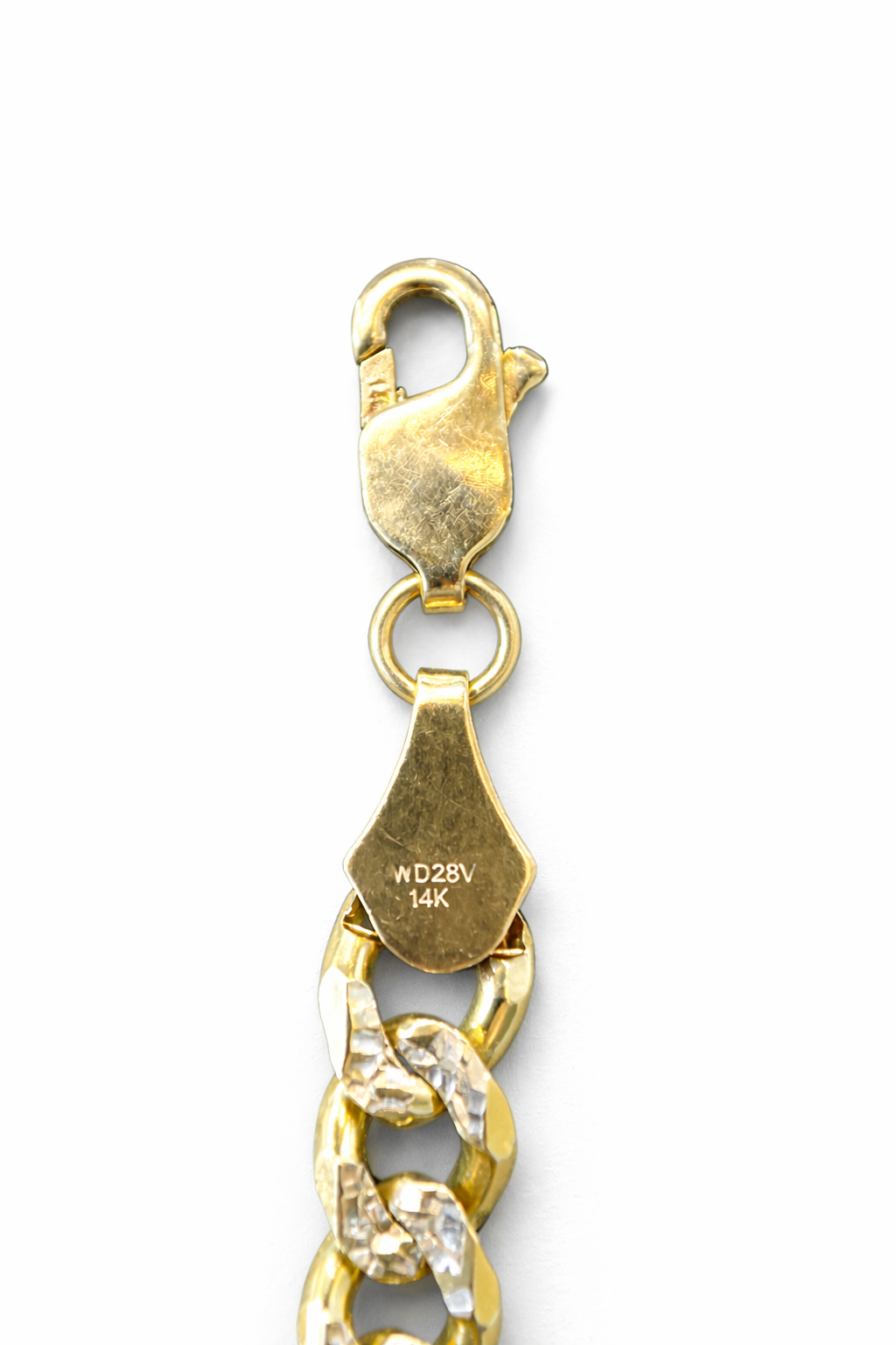 Pulsera de oro 14K con baño de rodio de Joyería Roma, diseño elegante y brillante en imagen.