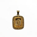 Dije Virgen de Guadalupe Rectangular con Zirconias Oro 10K
