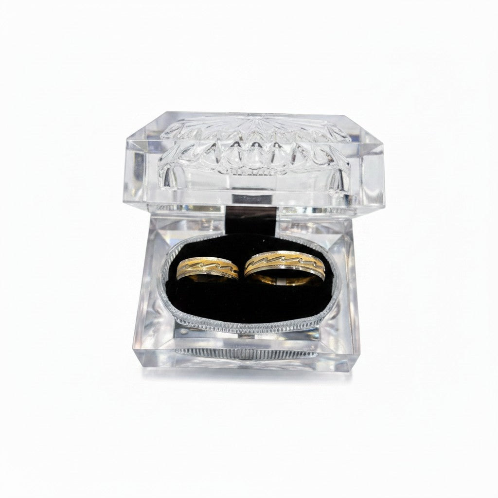 Argolla Serpentina con Rodio 5mm de Oro 10K