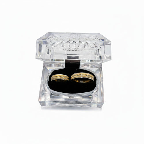 Argolla Serpentina con Rodio 5mm de Oro 10K