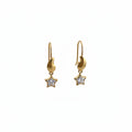 Aretes Largos de Estrella con Zirconia — Oro 10K