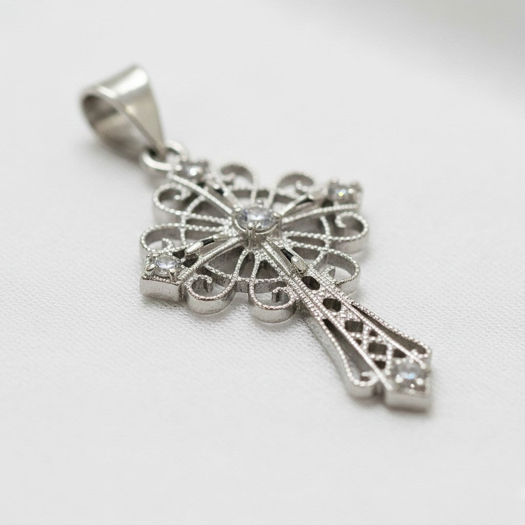 Cruz Ornamental de Plata .925