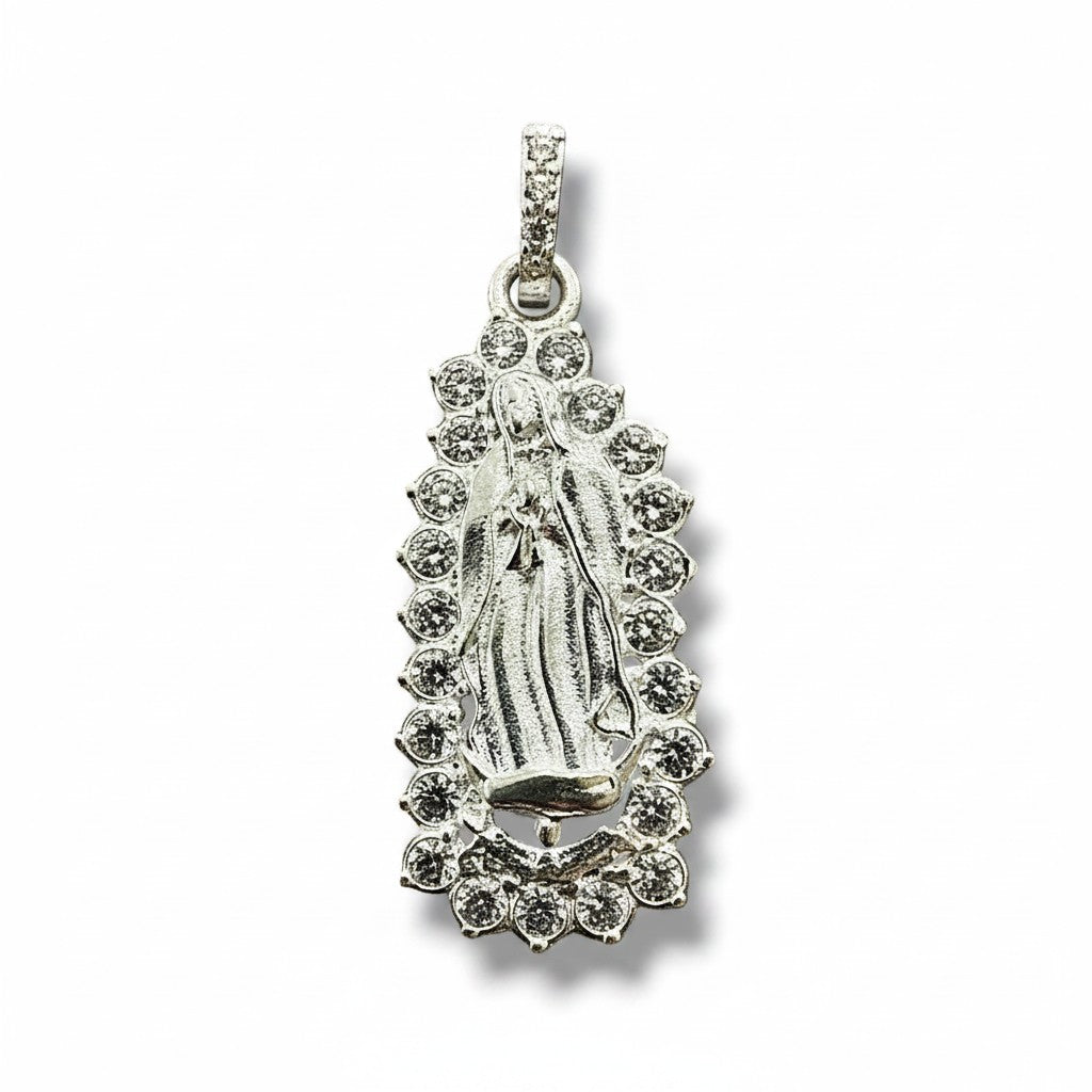 Dije Virgen de Guadalupe con Zirconias – Plata .925