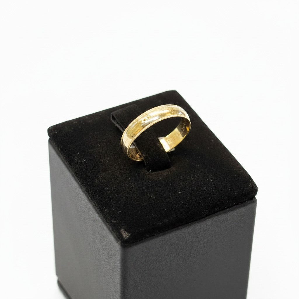 Argolla Lisa con Garrucha 6mm de Oro 10K