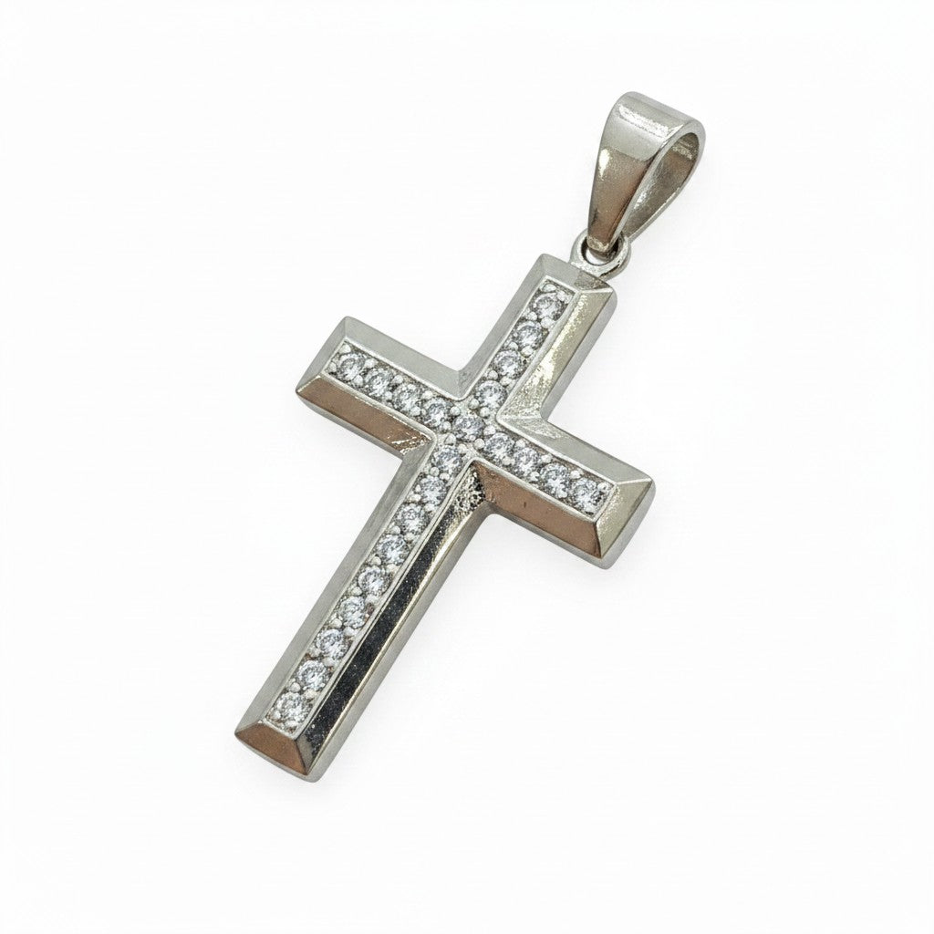 Cruz con Zirconias de Plata .925