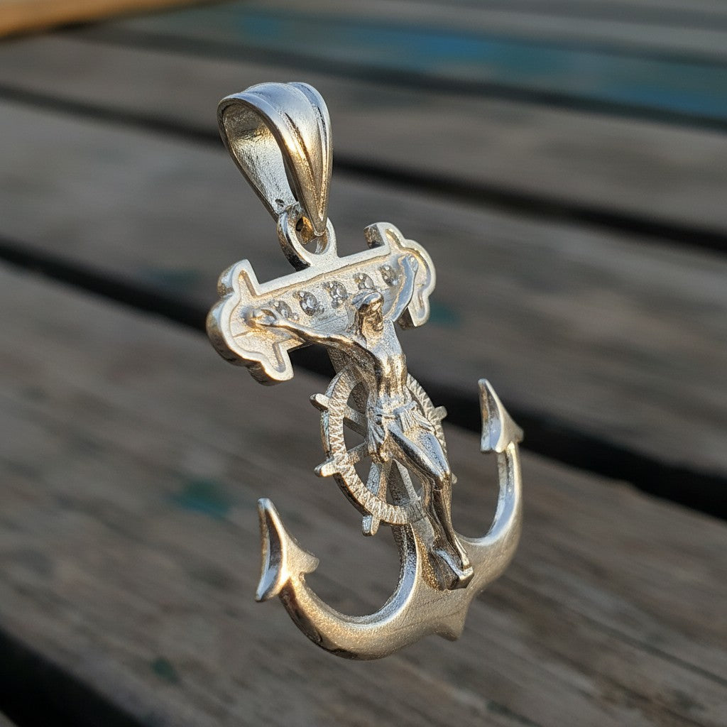 Cruz Ancla de Plata .925