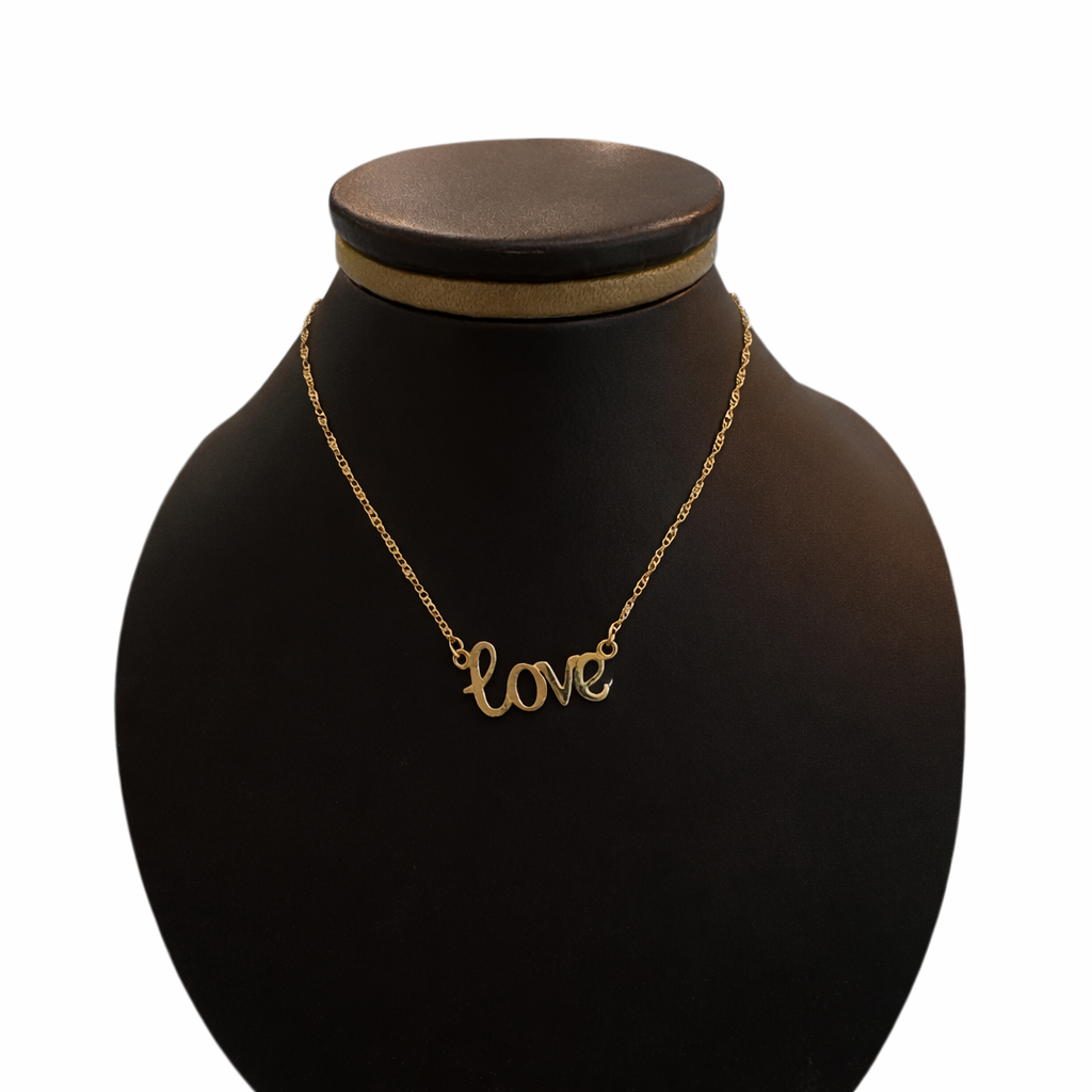 Gargantilla Love Clásica en oro de 10 quilates, joyería ROMA, con diseño elegante y delicado en imagen.