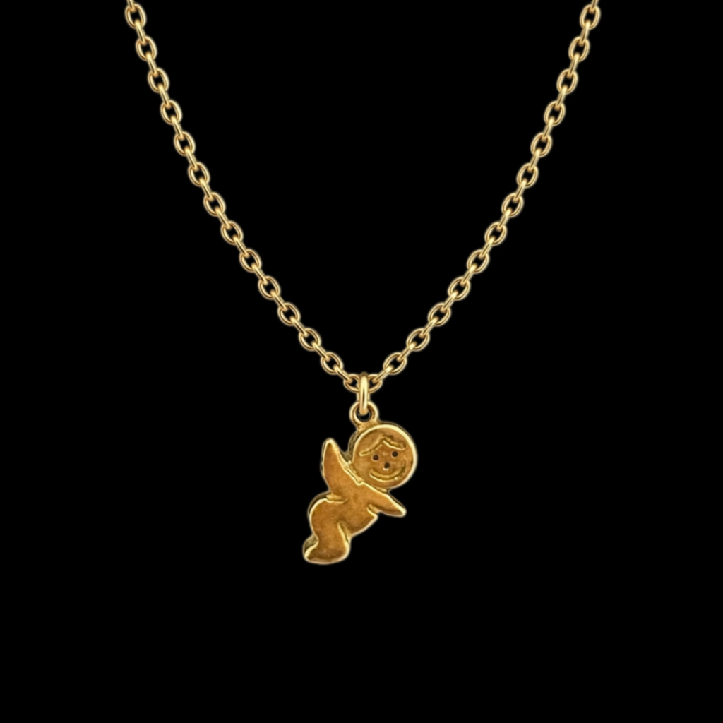Gargantilla para niño en oro 10K de Joyería ROMA, con diseño delicado y detalles elegantes en dorado brillante.