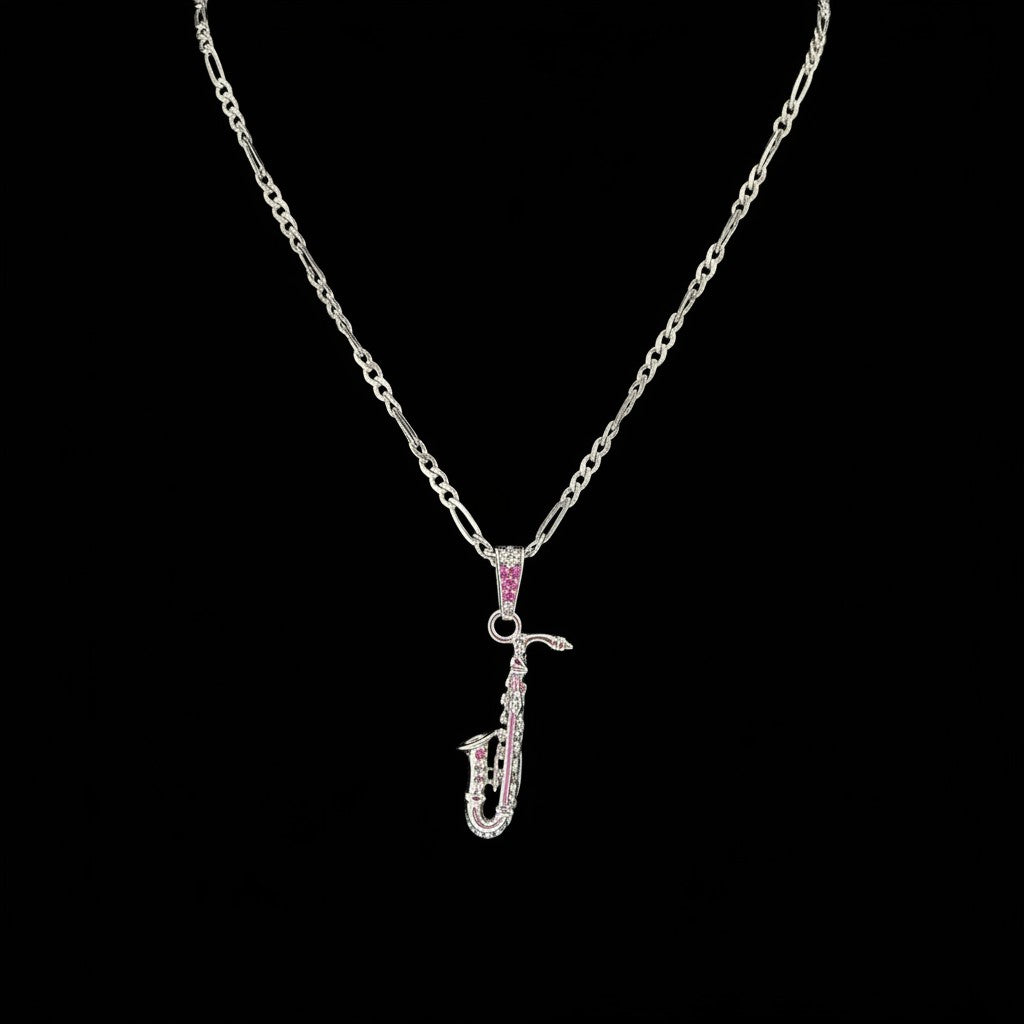 Dije Saxofón en Plata .925