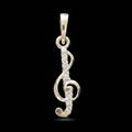 Dije Clave de Sol con Zirconias en Plata .925