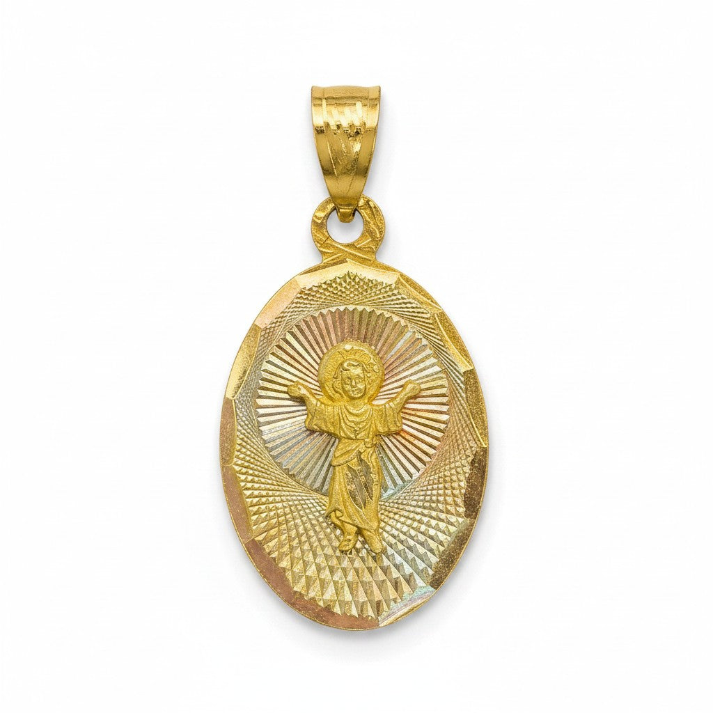 Medalla Divino Niño Jesús Ovalada – Oro 10K