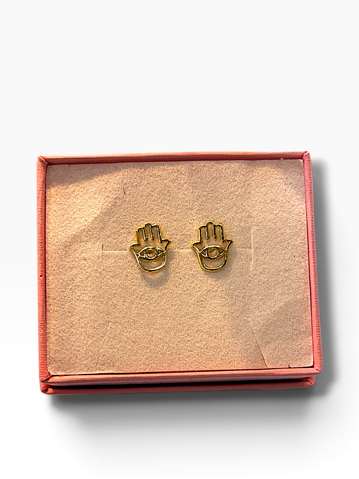 Broquel Mano de Fátima en oro 10K con detalles en oro amarillo, diseñado por Joyería ROMA.