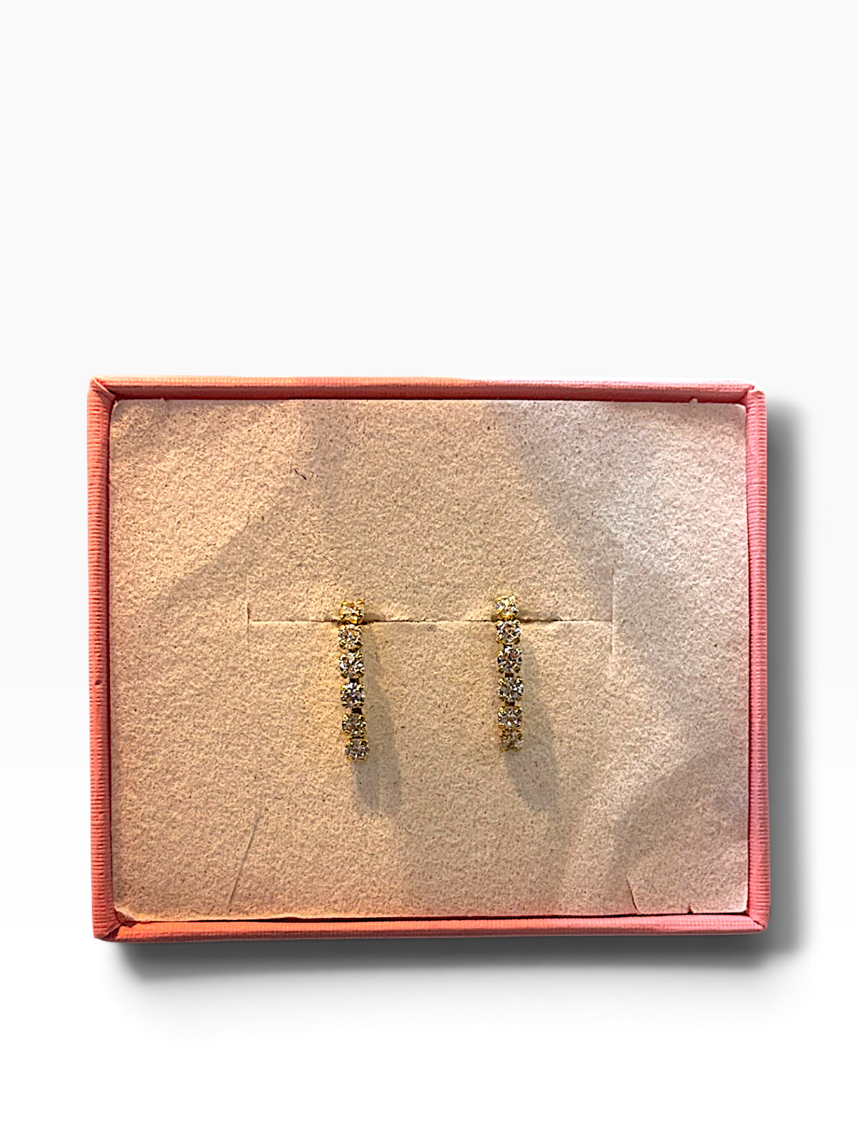 Broquel Línea de Zirconias en Oro 10K