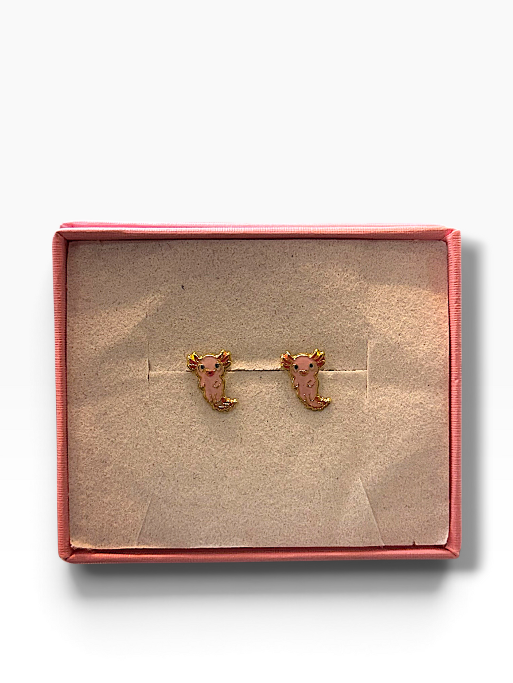 Broqueles Ajolote Esmaltado Oro 10K