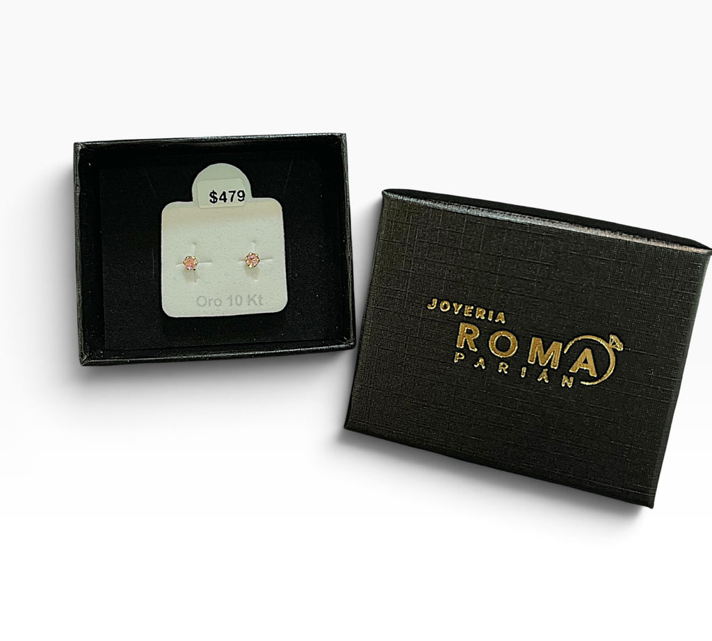 Arete de oro 10K Recto Color 3mm de Joyería ROMA, diseño simple y elegante en acabado brillante.