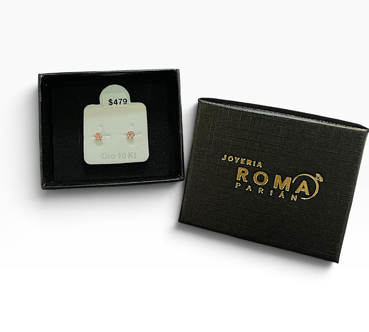 Arete de oro 10K Recto Color 3mm de Joyería ROMA, diseño simple y elegante en acabado brillante.