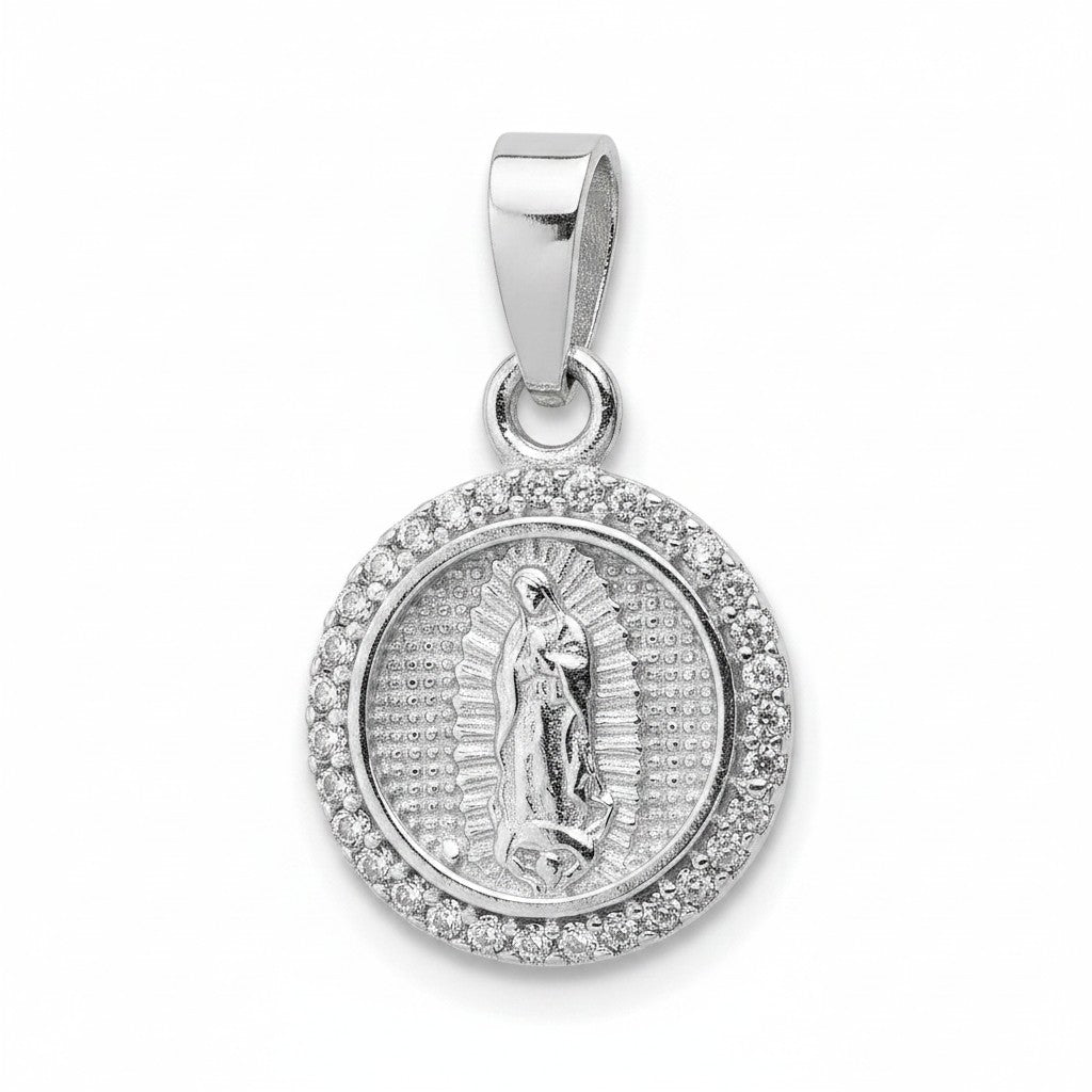 Medalla de Bautizo Virgen de Guadalupe Redonda – Plata .925