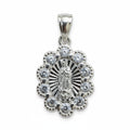 Medalla de Bautizo Virgen de Guadalupe Flor – Plata .925