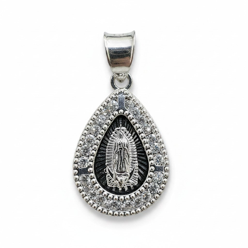Medalla de Bautizo Virgen de Guadalupe Gota – Plata .925