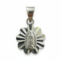 Medalla de Bautizo Virgen de Guadalupe Flor – Plata .925