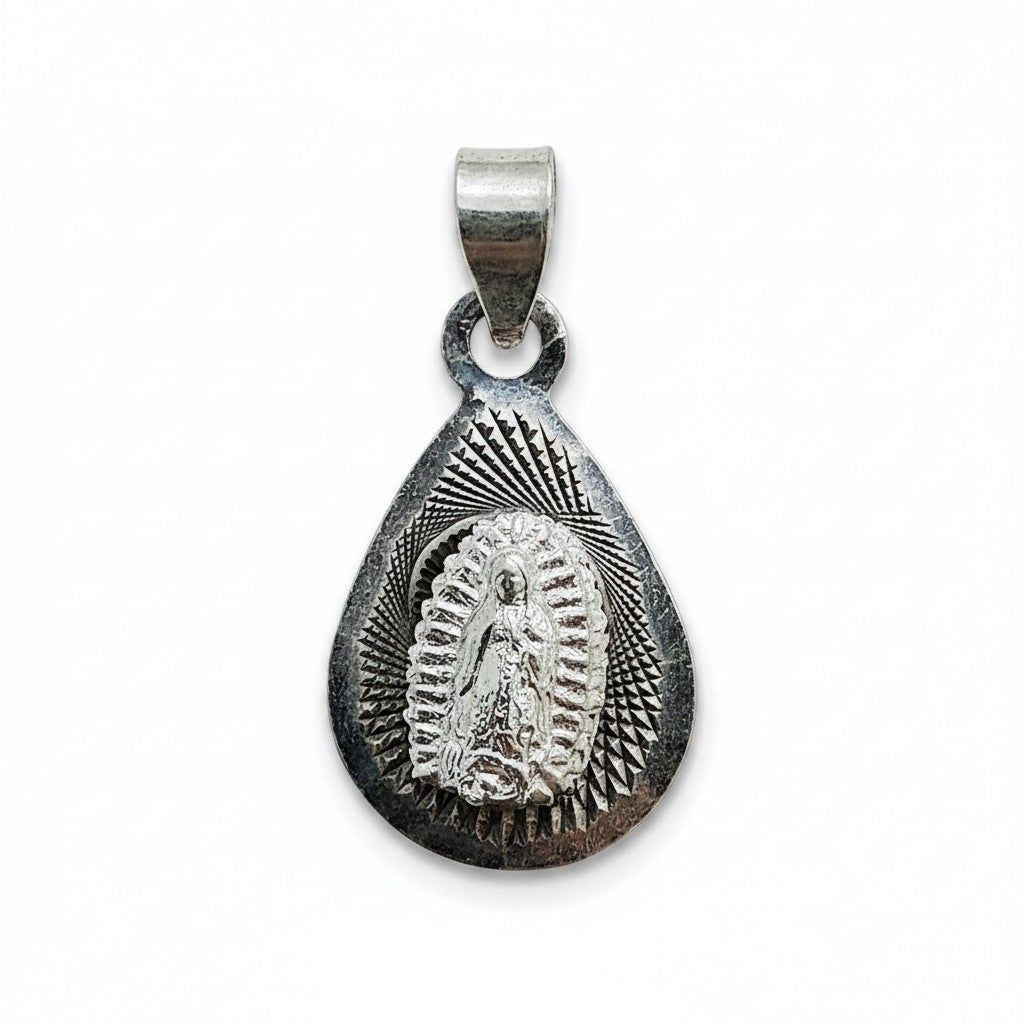 Medalla de Bautizo Virgen de Guadalupe Gota – Plata .925