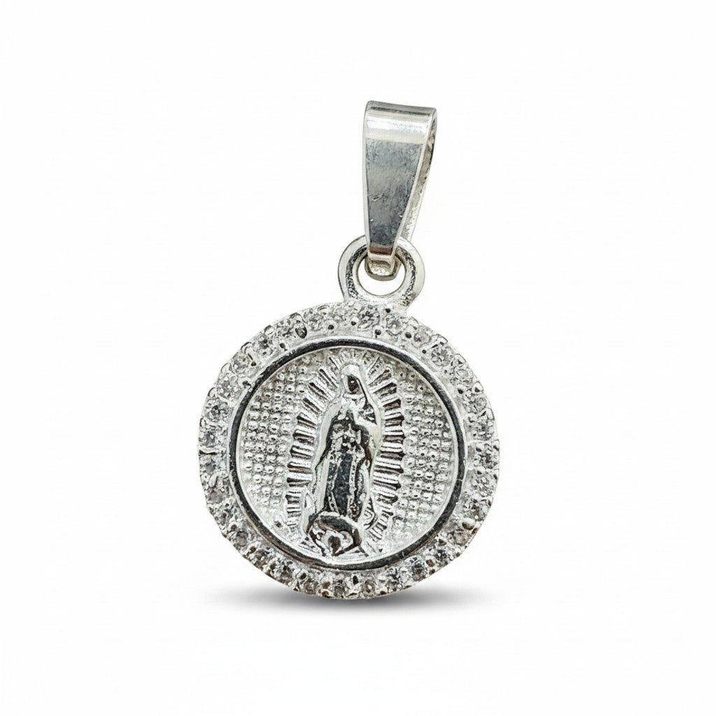 Medalla de Bautizo Virgen de Guadalupe Redonda – Plata .925
