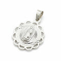 Medalla de Bautizo Virgen de Guadalupe Flor– Plata .925