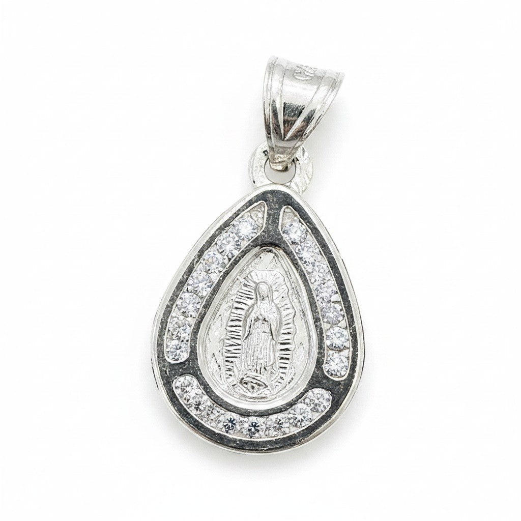 Medalla de Bautizo Virgen de Guadalupe Gota – Plata .925