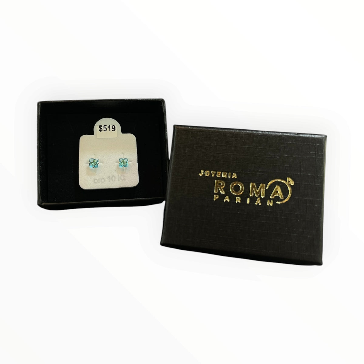 Broquel Recto Cuadrado de Oro 10K
