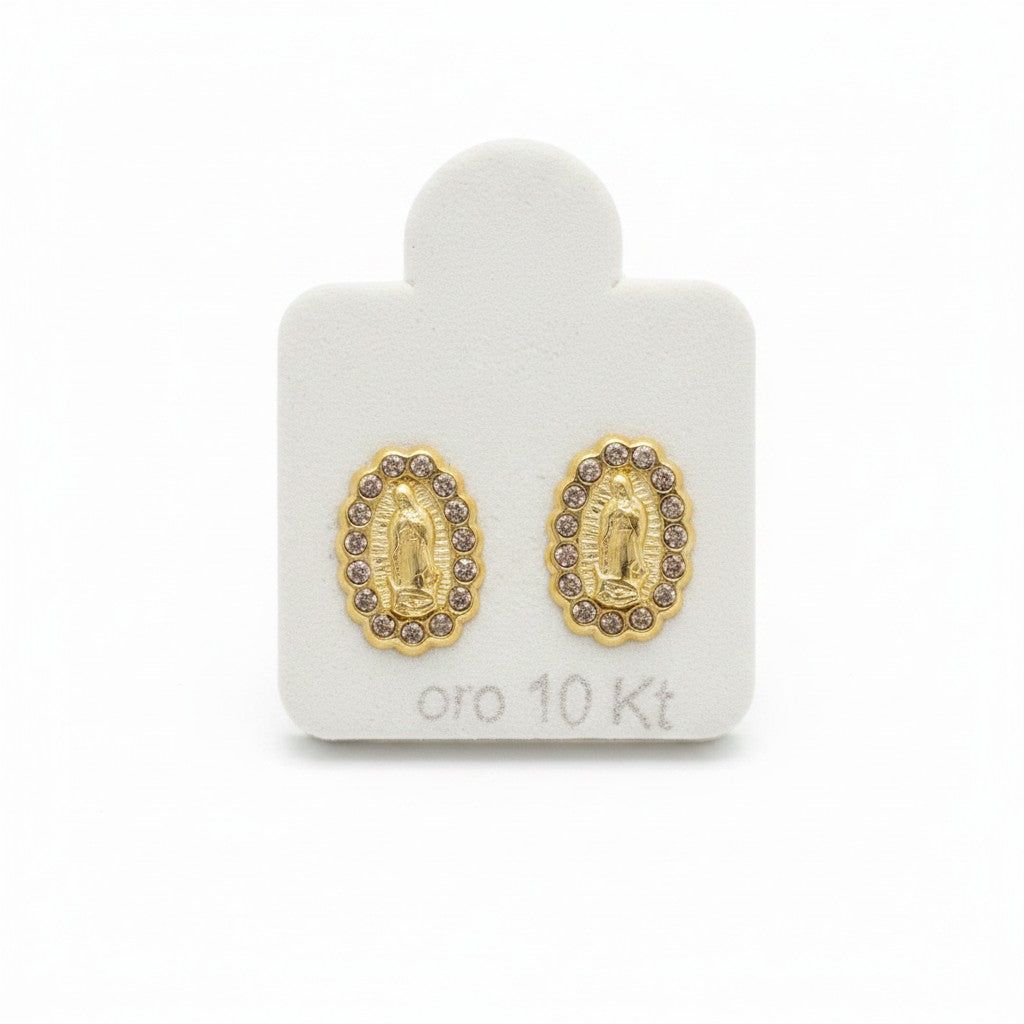 Broquel de Virgen Grande de Oro 10K