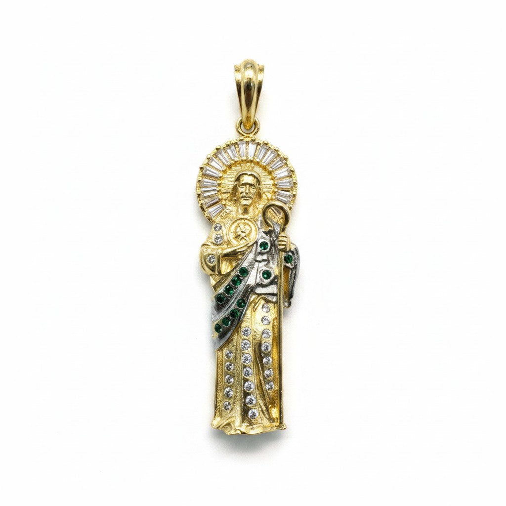 Dije San Judas Tadeo con Zirconias – Oro 10K