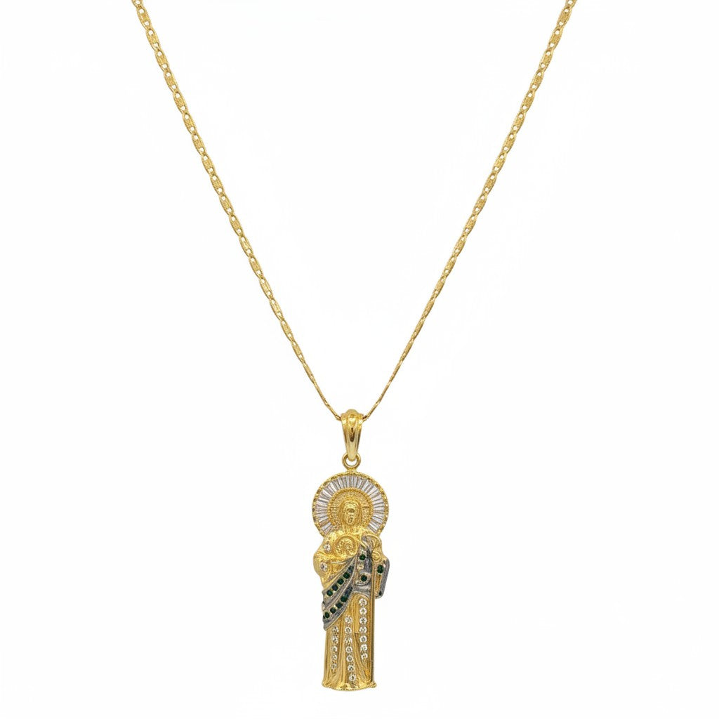 Dije San Judas Tadeo con Zirconias – Oro 10K