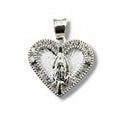 Dije Corazón Virgen de Guadalupe con Zirconias – Plata .925