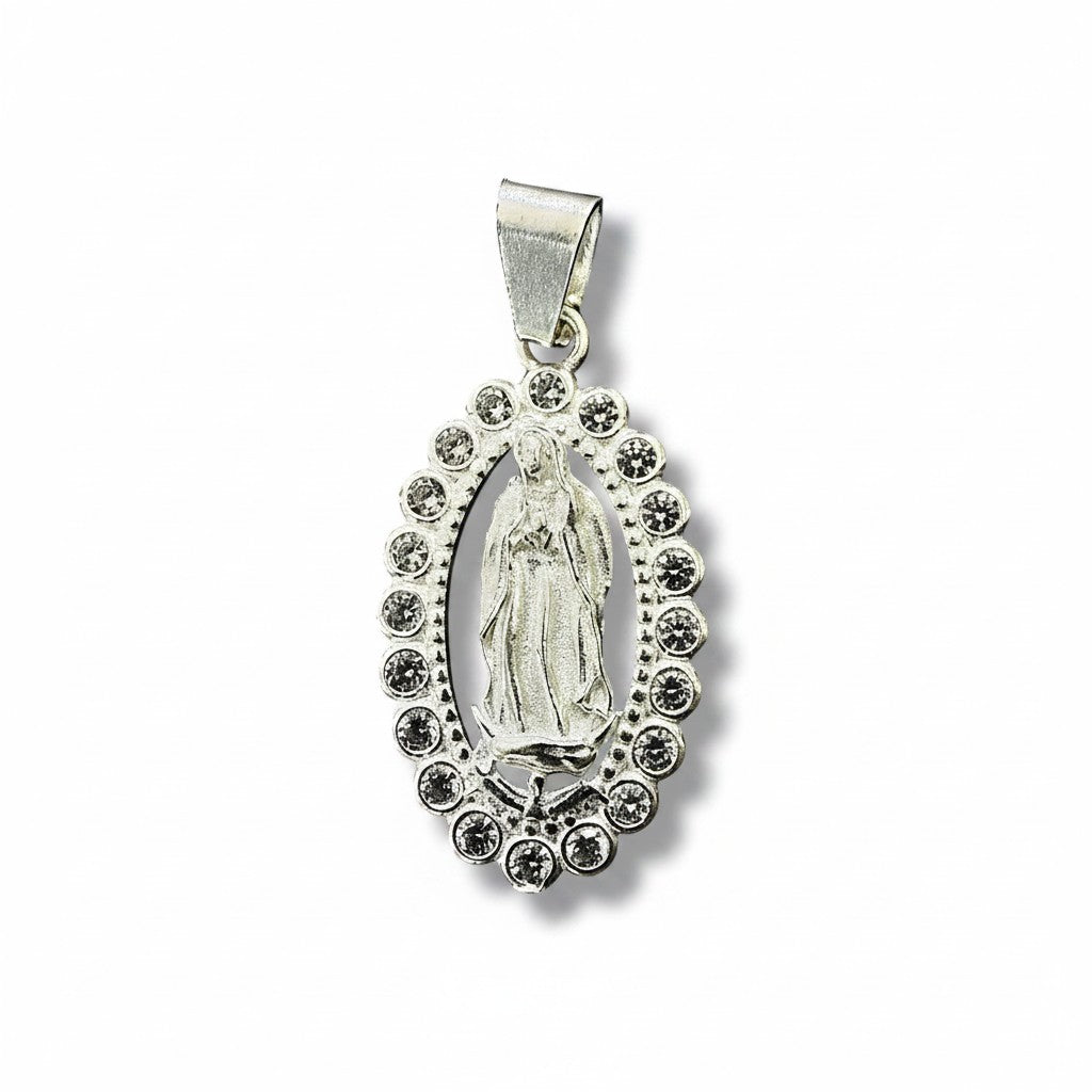Dije Virgen de Guadalupe con Zirconias – Plata .925