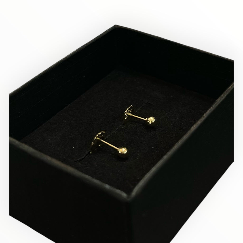 Broqueles Búho con Zirconias Oro 10K