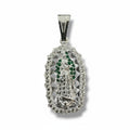 Dije Virgen de Guadalupe con Zirconias Verdes – Plata .925