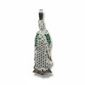 Dije Virgen de Guadalupe con Zirconias Verdes – Plata .925