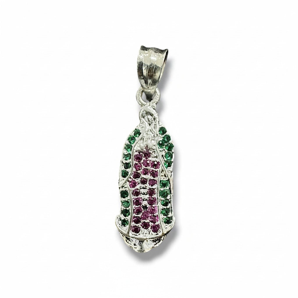 Dije Virgen de Guadalupe con Zirconias – Plata .925