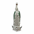 Dije Virgen de Guadalupe con Zirconias Verdes – Plata .925