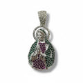 Dije Virgen de Guadalupe Premium con Zirconias Verdes y Rubí – Plata .925