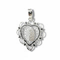 Dije Corazón Calado con Virgen de Guadalupe – Plata .925