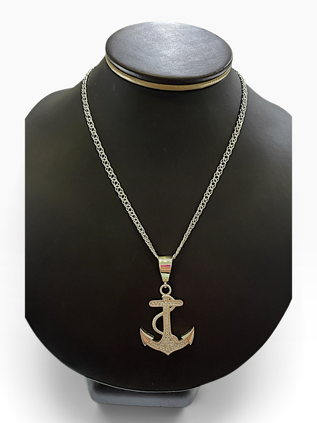 Dije Ancla con Zirconias — Plata .925