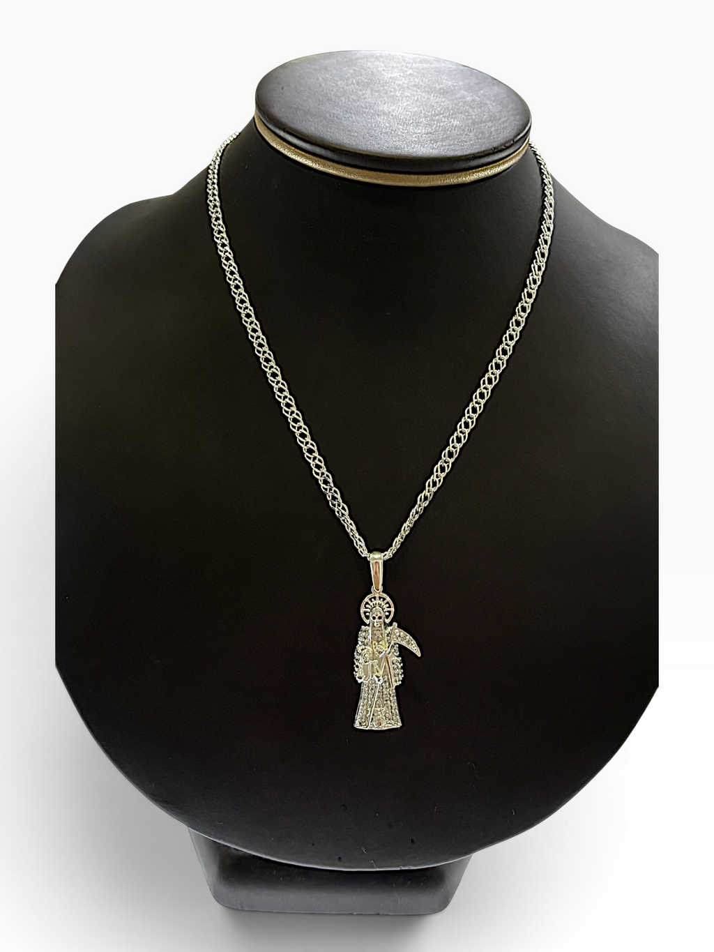 Dije Santa Muerte con Zirconias — Plata .925