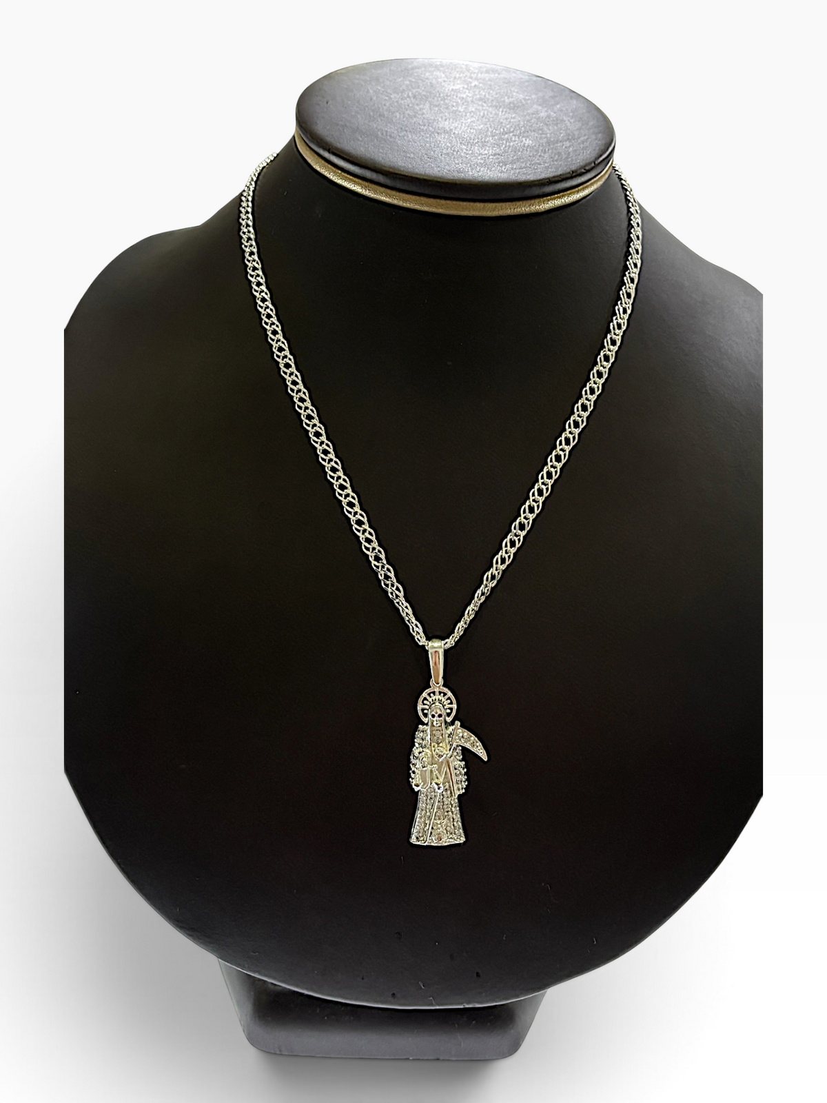 Dije Santa Muerte con Zirconias — Plata .925
