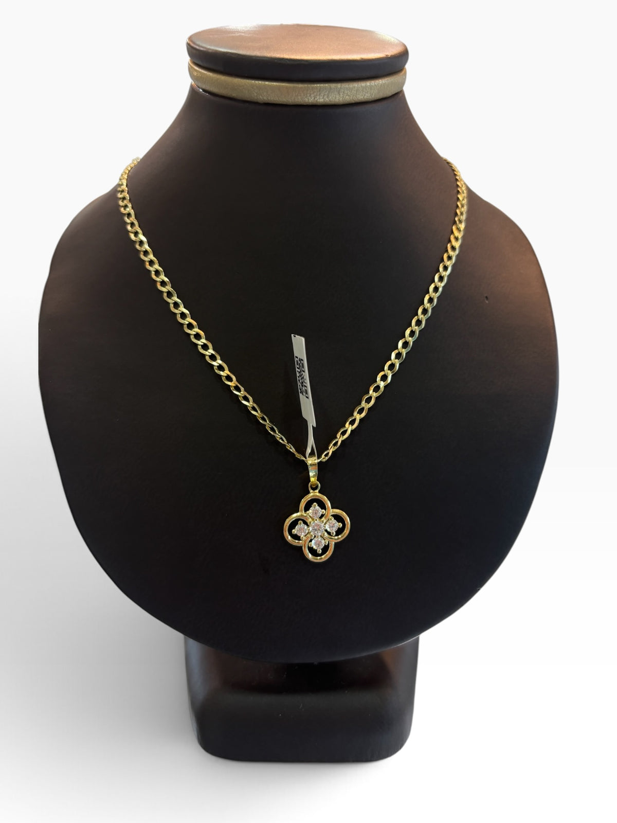 Dije Trébol con Zirconias Oro 10K