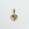 Mini Dije Corazón Dos Tonos con Zirconia Oro 10K