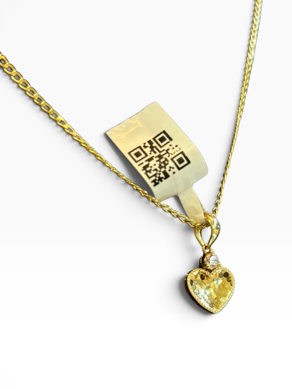 Mini Dije Corazón Dos Tonos con Zirconia Oro 10K