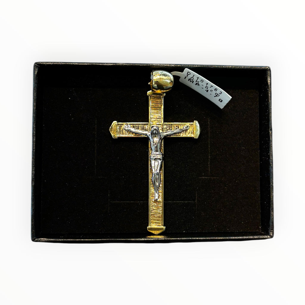 Dije Crucifijo Dos Tonos Oro 10K